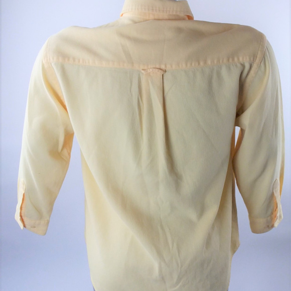 EDDIE BAUER Womens S/P Petite Yellow Dress Shirt - Picture 3 of 6